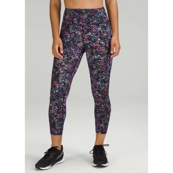 Lululemon Fast and Free High-Rise Tight 25" Floral Spray Multi Size 10 - Picture 1 of 12